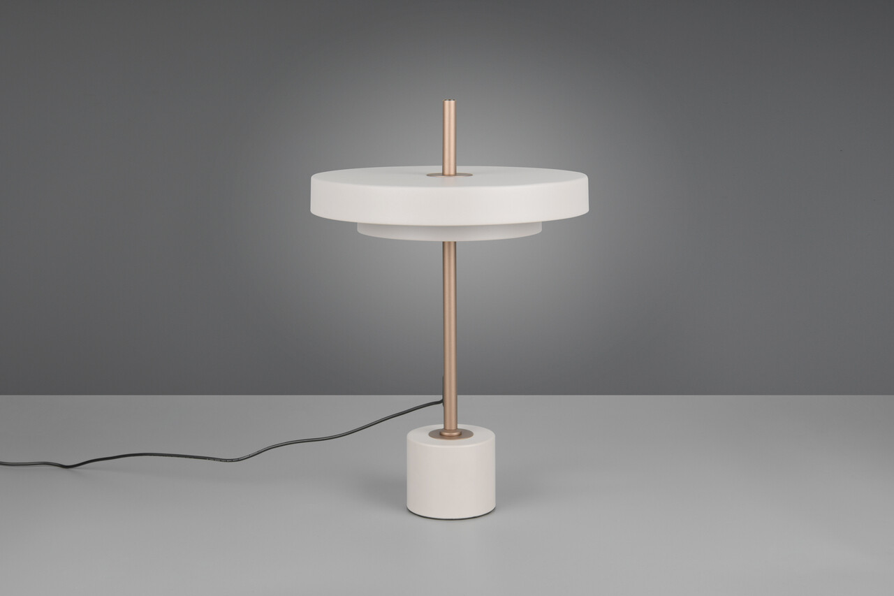 Lampa de masa Keaton, TRIO, 30x45.5 cm, 12W, 1x SMD, metal, gri/auriu - imagine 7